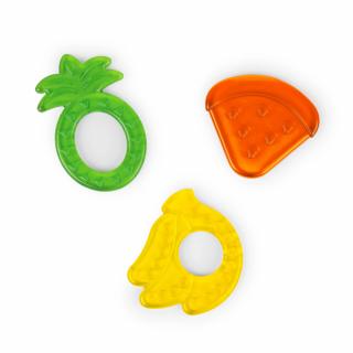 Bright Starts - Set 3 Jucarii de Dentitie Texturate Juicy Chews - Pepene, Ananas, Banana