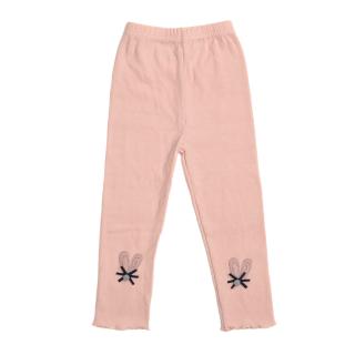 Pantalonasi bebe cu dantela jos, bumbac, model iepuras, Melvelo - Peach