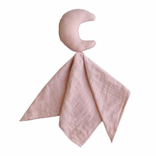 Paturica din bumbac pentru bebe, luna, 30x50cm, Mushie Lovey Blanket - Primrose