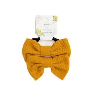 Set 2 elastice pentru par cu funda, bebe, Melvelo - Honey Bee