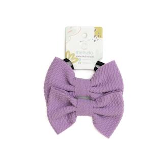 Set 2 elastice pentru par cu funda, bebe, Melvelo - Lavender