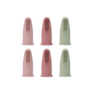 Set 6 periute de dinti si gingii, tip degetar din silicon, in cutie, Melvelo - Blush   Woodchuck   Sage