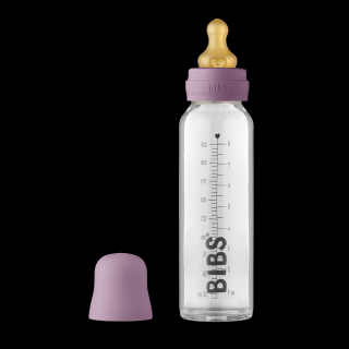 Sticla lapte anticolici cu biberon din latex - Set Complet Bibs - Mauve- 225 ml (flux scazut)