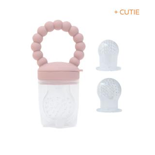 Suzeta fructe pentru bebelusi, tetina din silicon alimentar, + 6 luni, 2 tetine, Melvelo, Beads - Blush