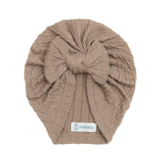 Turban bebelusi cu funda, bumbac, Knitwear - Croissant