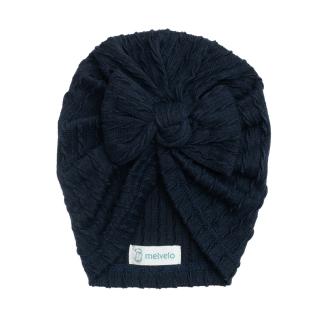 Turban bebelusi cu funda, bumbac, Knitwear - Deep Space