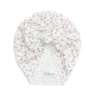 Turban bebelusi cu funda, bumbac, Melvelo, Dusk - Tulip