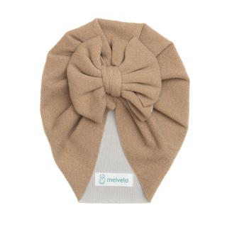 Turban bebelusi cu funda, casmir, Melvelo Cashmere - Brown