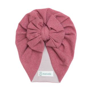 Turban bebelusi cu funda, casmir, Melvelo Cashmere - Coral