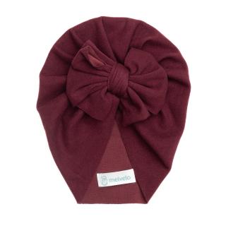 Turban bebelusi cu funda, casmir, Melvelo Cashmere - Ruby