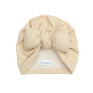 Turban bebelusi cu funda, casmir, Melvelo, Soft - Cream