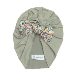 Turban bebelusi cu funda, poliester, Melvelo, Flower - Sage