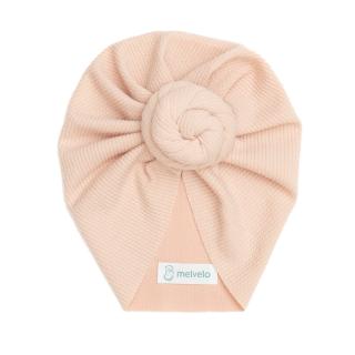 Turban bebelusi Donut, bumbac, Melvelo, Rope - Pink Cream