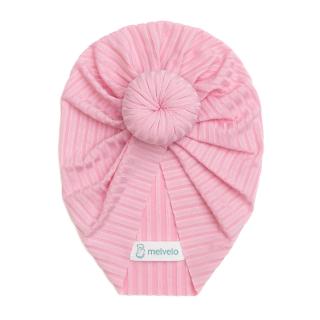 Turban bebelusi Donut, poliester, Melvelo Stripe - Baby Pink