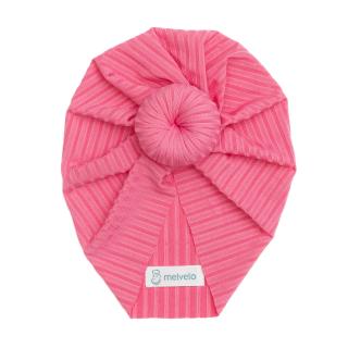 Turban bebelusi Donut, poliester, Melvelo Stripe - Fuchsia