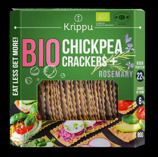 Crackers din naut cu rozmarin. BIO, vegan, 80 g