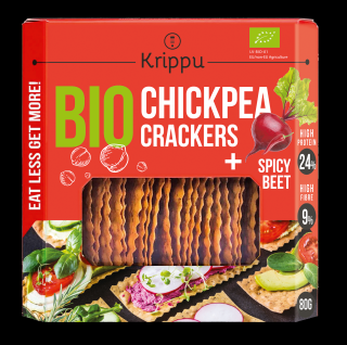 Crackers din naut cu sfecla picanta, BIO, vegan, 80g