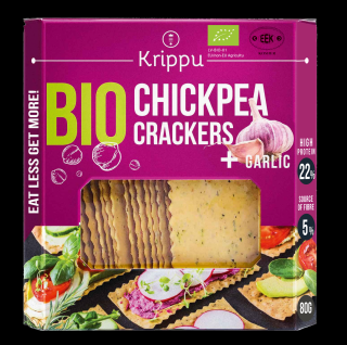 Crackers din naut cu usturoi, BIO, vegan, 80 g