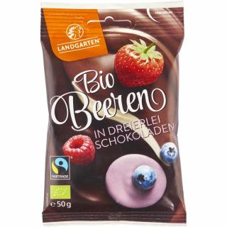 Fructe de padure liofilizate invelite in ciocolata bio Landgarten, 50g