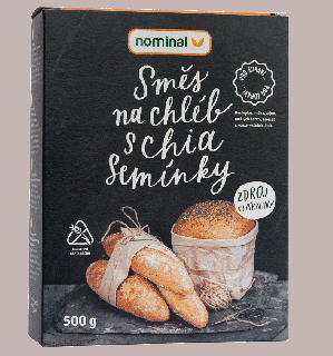 Mix pentru paine cu Seminte de Chia, fara gluten, fara lactoza, Nominal, 500 g