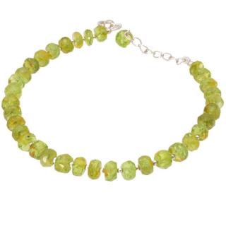 Bratara argint cu peridot brut fatetat