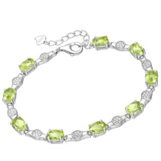 Bratara argint cu peridot si CZ Eleganta Nobila