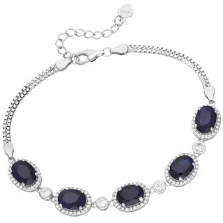 Bratara argint cu safir natural si cubic zirconia Noblesse