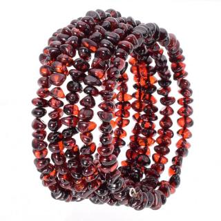 Bratara din chihlimbar cherry pe sarma cu memorie 6 straturi