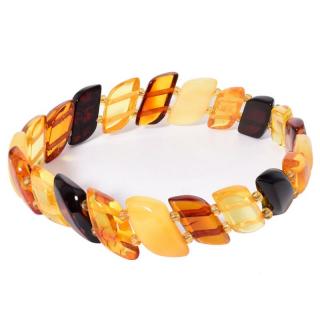 Bratara elastica chihlimbar baltic multicolor 17-19 cm