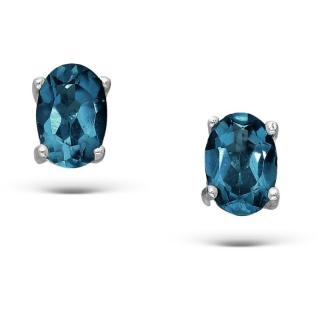 Cercei argint rodiat mici - London topaz