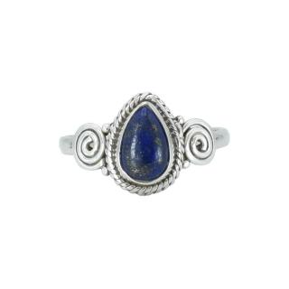 Inel argint cu lapis lazuli lucrat manual in India