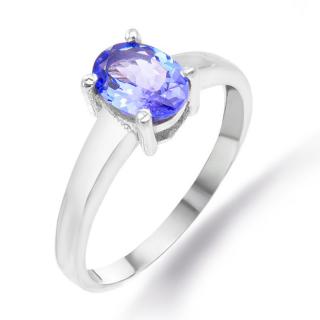 Inel argint cu tanzanit natural solitaire