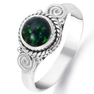 Inel de argint cu opal negru etiopian
