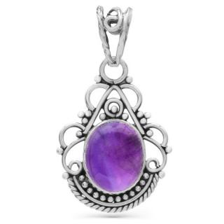 Pandantiv argint cu ametist Boho Elegance