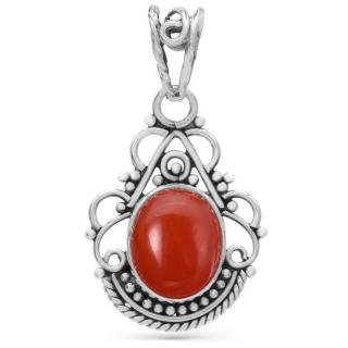 Pandantiv argint cu carneol Boho Elegance