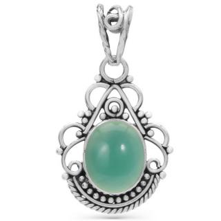 Pandantiv argint cu onix verde Boho Elegance