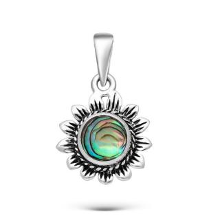 Pandantiv argint floare cu abalone