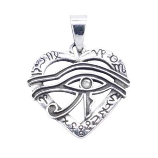 Pandantiv argint inima cu Ochiul lui Horus