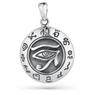 Pandantiv argint Ochiul lui Ra cu simboluri magice