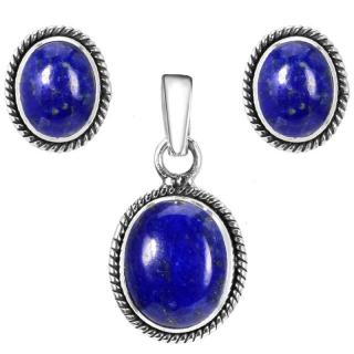 Set argint Cadou Pentru Ea cu lapis lazuli