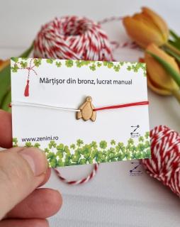 Bratara martisor: ghiocel din bronz