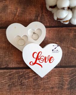 Cutie verighete in forma de inima Love - personalizata