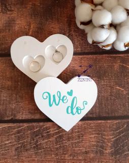 Cutie verighete in forma de inima We do - personalizata