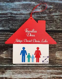 Decoratiune casuta personalizata cu familie