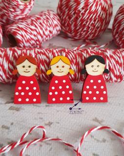 Martisor fetita cu codite personalizat