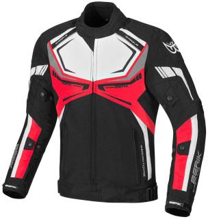 Geaca Moto textil Berik Radic Negru Alb Rosu