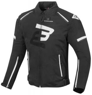 Geaca Moto Textila Impermeabila Bogotto Sparrow, Negru Alb