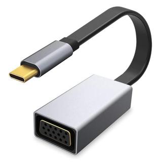 Adaptor Type C la Vga Mama Platinet, Plug  Play, rezolutie 1080P, 60 Hz, carcasa aluminiu