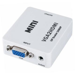 Adaptor Vga+ Audio (In) - Hdmi (Out), 1080P Full Hd, 5V, alb, 60 x 54 x 20 mm