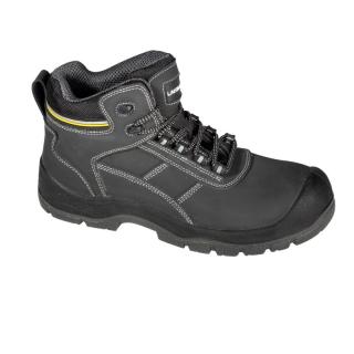 Bocanci de piele nubuc Lahti Pro, clasa protectie S3SRC, bombeu metalic rezistent la soc, proprietati antiderapante, negru